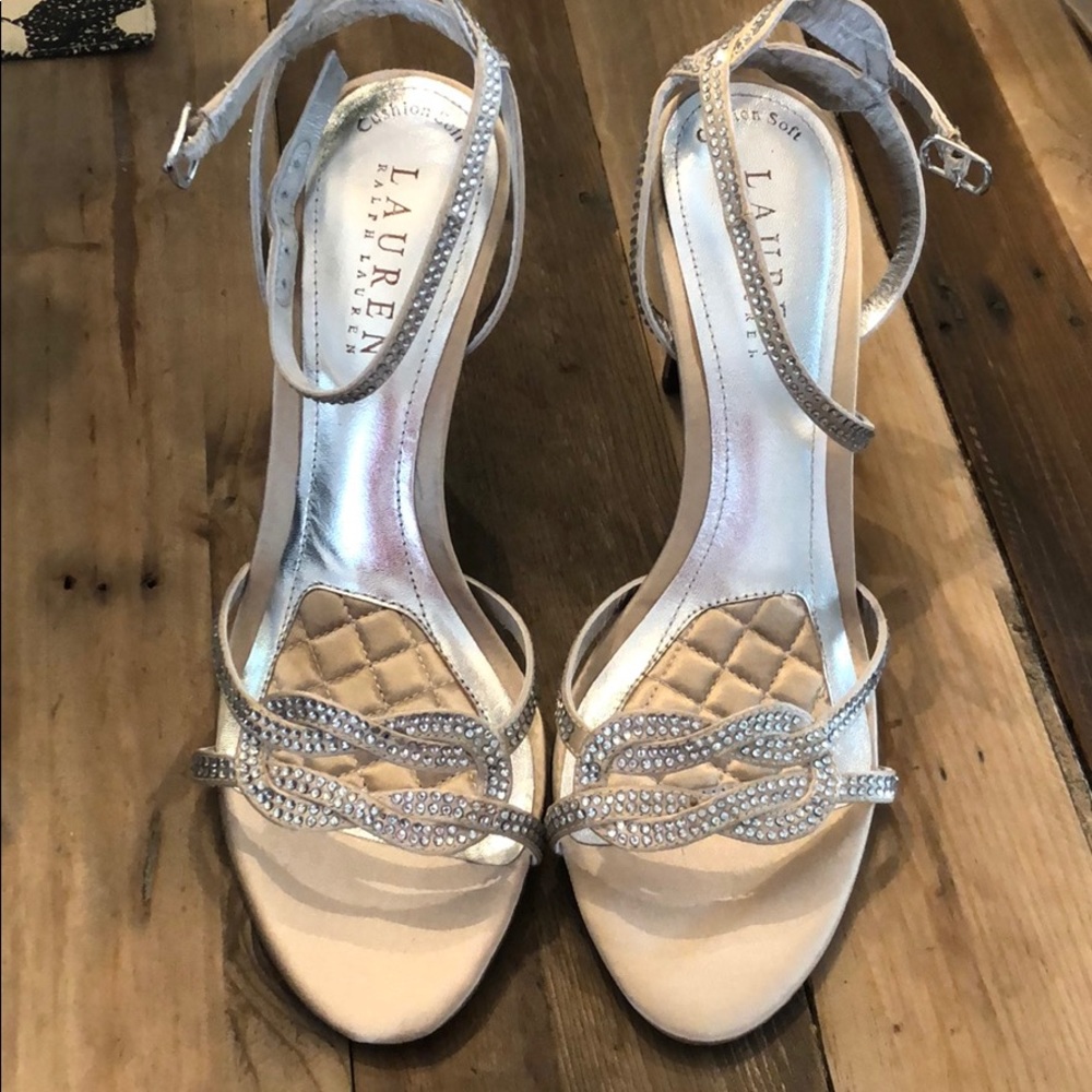 Champagne strappy heels